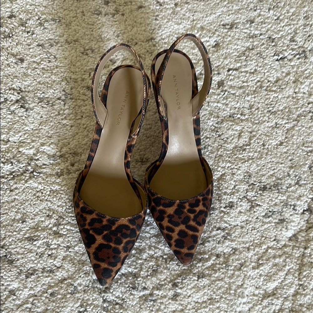 Ann Taylor Animal Print Slingback Heels